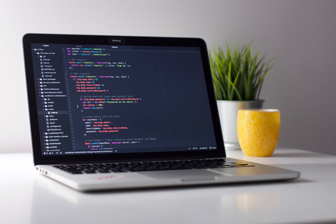 Staffing website design displayed on a laptop