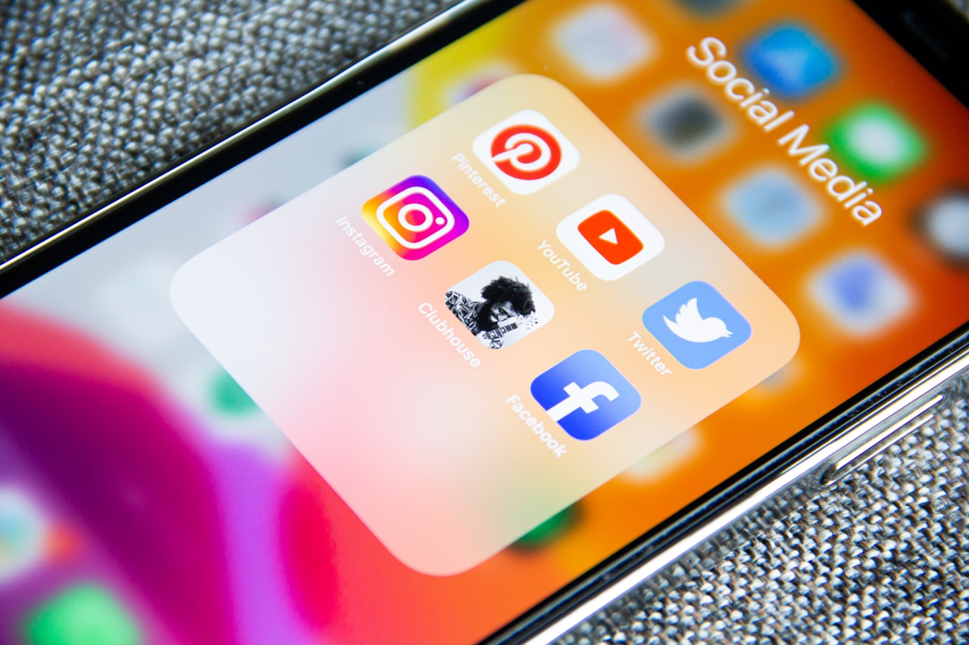 Social media and digital news channels on a smartphone